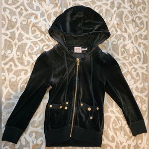 Vintage Juicy Couture Puff 3/4 Sleeve Zip Up Hoodie Y2K Size P black (Like New)